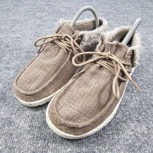 Hey Dude Britt Brown Wool Blend Fuzzy Collar Shoes Moccasins Womens US 6 EU 37